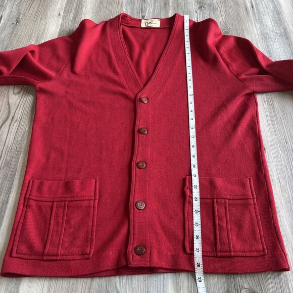Vintage Pattinni Made In Italy Wool Sweater Red Cardigan With Buttons Size XL - Picture 6 of 7